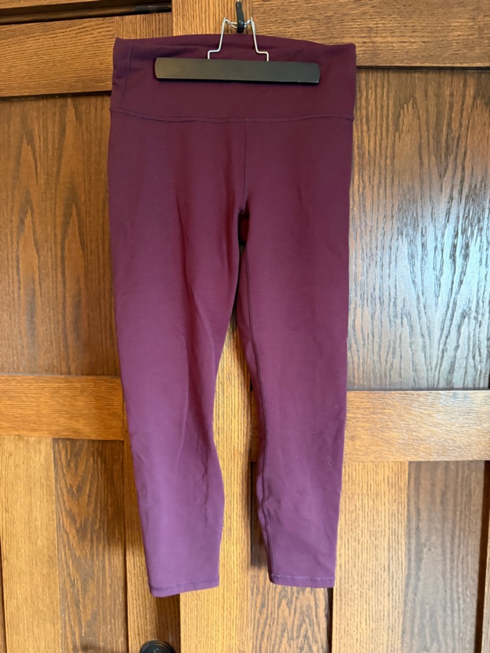 Fabletics Burgundy High-Waist Crop Leggings